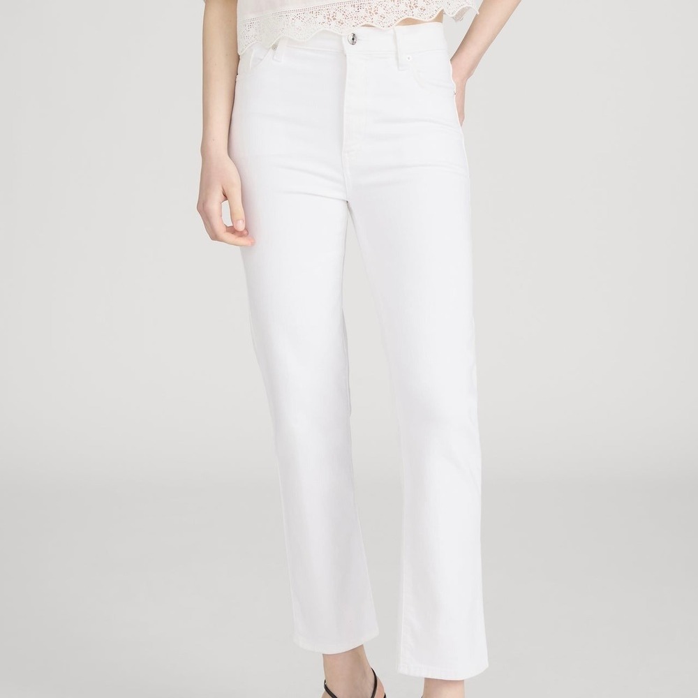 FRAME Blanc Le High Straight Jeans 25 Capsule Denim USA Classic Chic Old Money